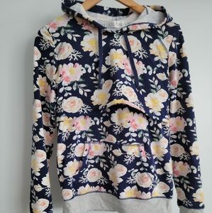 Latched Mama Breastfeeding Nursing Hoodie Sweatshirt Floral Sz Medium fits S